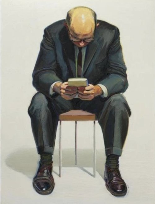 topcat77:Man Reading 1963 Wayne Thiebaud