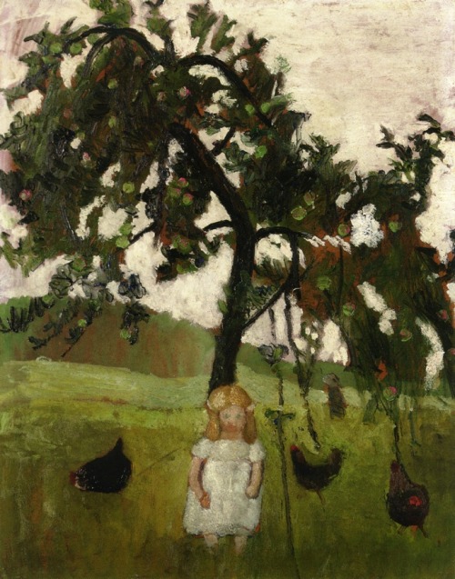 Paula Modersohn-Becker, Elizabeth with Hens under an Apple Tree, 1902 