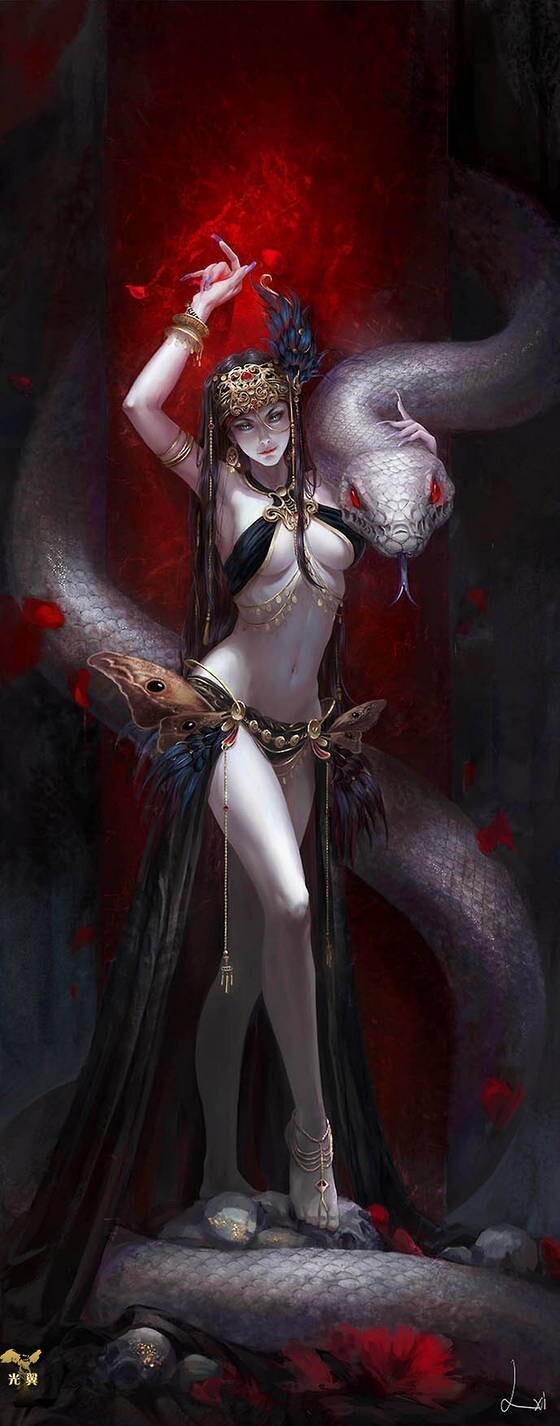 theartofmany:  Artist:  Chris ChanTitle:  Snake Queen  Oh wow…