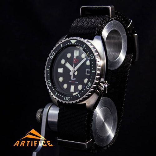 $75 OFF watches in the “Ready to Ship” category with coupon code “BACK2SCHOOL”
A7 Heavy Master diver in stainless steel, with stellar Monster Watches Chevron dial and matching MM hands- generously filled with genuine RC Tritec #Super-LumiNova,...