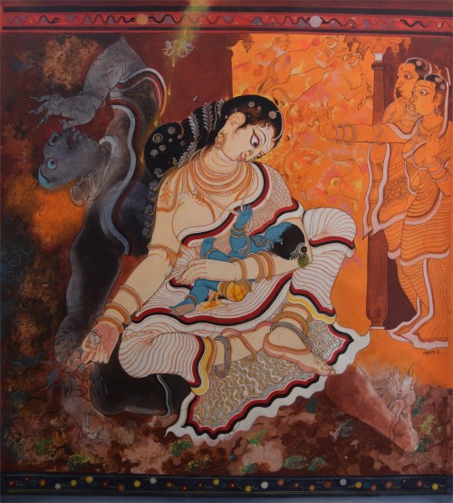 Krishna and Putana by Rayana Giridhar Gowd