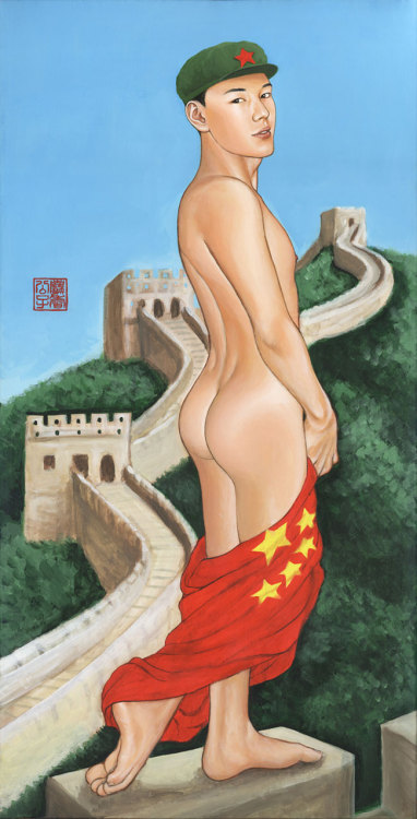 muskming:  China Flag / China-Flagge /五星紅旗 Acrylic on Canvas / Acryl auf Leinwand, 50x100cm, 2009 © Musk Ming   