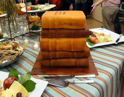 This special book cake was served at the grand reopening of the National Museum of Natural History Library in 2011. Doesn’t it look scrumptious? I wonder if it was chocolate?