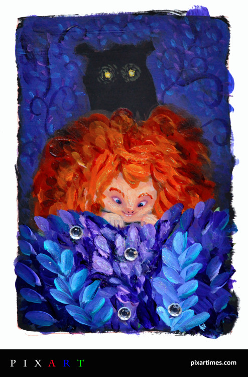 pixartimes: New Original Art - Acrylic Painting Of BRAVE’s Merida by Katia Grifols. More about