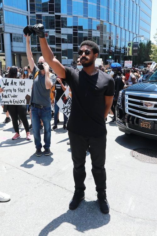 zacharylevis:MICHAEL B. JORDANBlack Lives Matter Protest in Beverly Hills, California › June 6, 2020