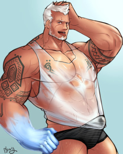 ppyong-art:  wet shirt meme  u.u)~☆ https://twitter.com/ppyong_HN 