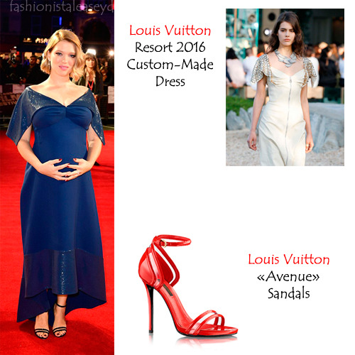 Lea Seydoux wearing Louis Vuitton custom-made dress and ankle-strap sandals at the &ldquo;It&