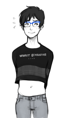 zephyrine-gale:  yuuri-on-viktor-on-ice: cherithy: I’ve seen a lot of Yuuri in a crop-top lately and idk who started it, but…. - ̗̀nice ̖́-  @zephyrine-gale  &lt;3