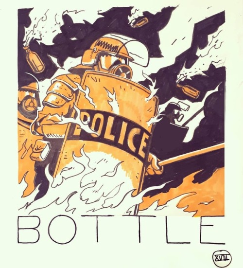 INKTOBER 18 - Bottle . #inktober #inktober2018 #ink #bottle #molotov #molotovcocktail #revolution #r