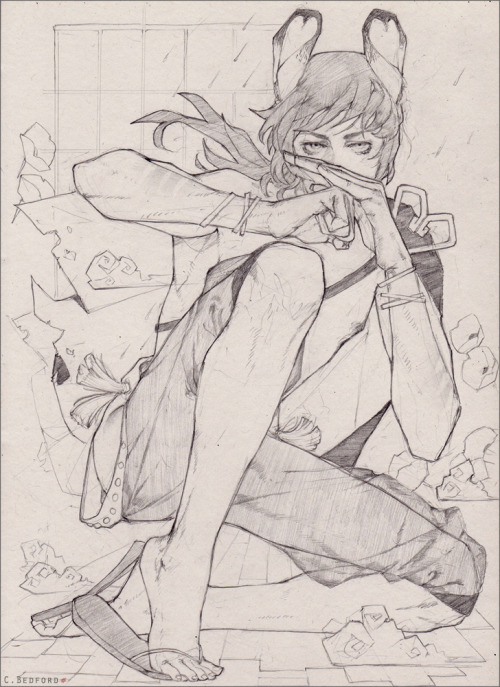 The pacifist fist.  Sketch commission of Hei for Digidoll