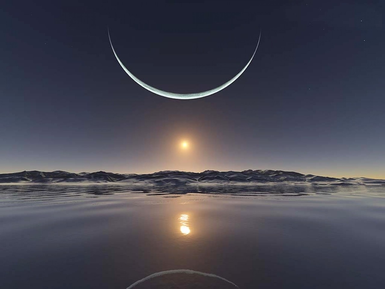 blazepress:  Sunrise at the North Pole.