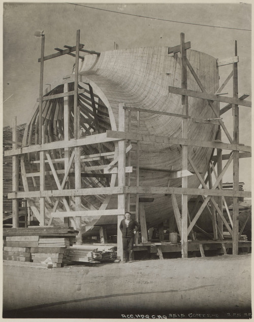 This special wooden form was assembled to construct the concrete lining where a 21-foot diameter sha