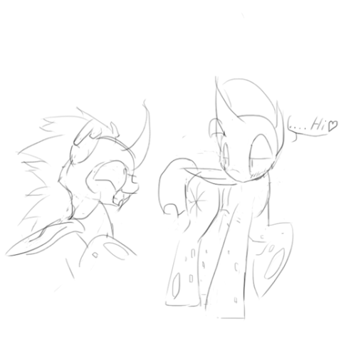 drelshik-divyne:  thefreakchangeling:  (Wait……… WHAT??!! D:, him is not gay xDDDD)  Drelshik was just giving you the good ol’ friendly changeling greeting is all! ….alsoyouareprettycuuuttteee^„^ (aww thank you for drawing this for me!! Drelshik