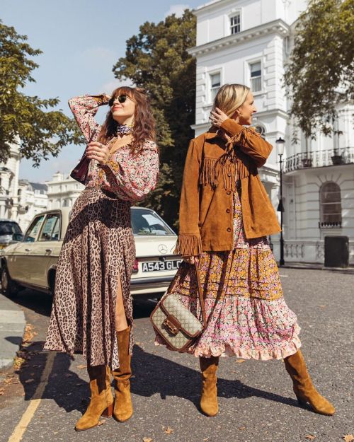 Belle &amp; Bunty • Alice &amp; Hannah all boho in Rixo and Rouje. Boots by Sezane.   