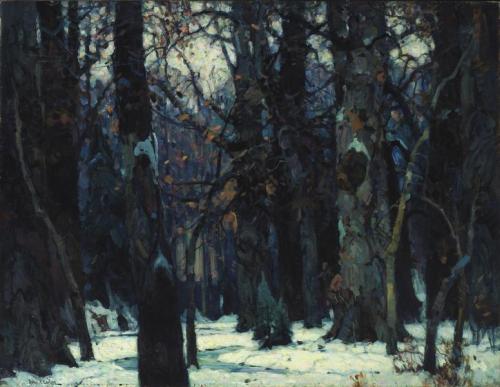 mundodasideias:John F. Carlson, Brooding Silence, n.d., oil on canvas mounted on fiberglass, Smithso