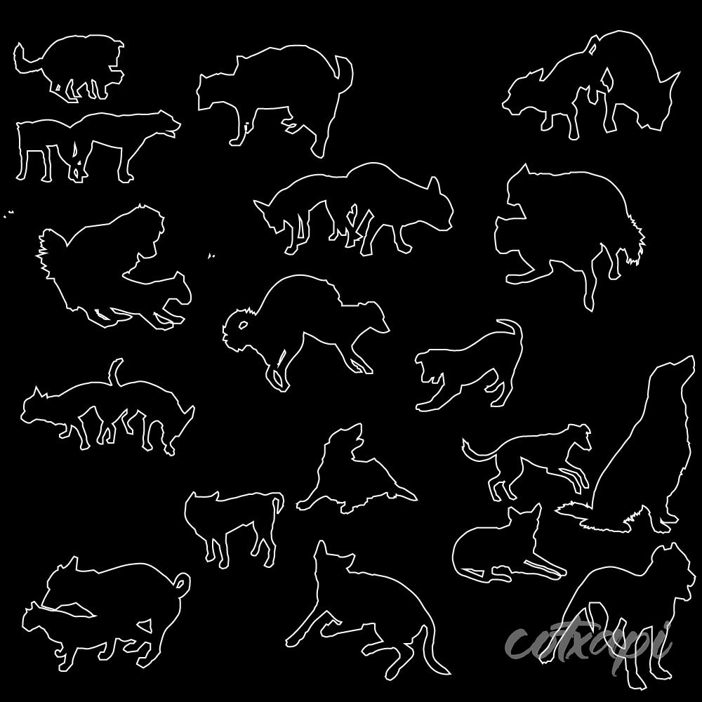 Dogs Daily Routine Activity in Vector Art Dog Activity Illustration Outline Art
