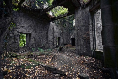 Buchanan Castleabandoned mansion in Scotland, built in 1855 and abandoned in 1954.(more photos here)