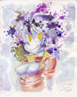 Playing with watercolors! :) My OC Karen