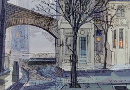 hideback:  Amazing Backgrounds from 101 Dalmations Walt Disney Studios, 1961 Ken Anderson, art director and production designer