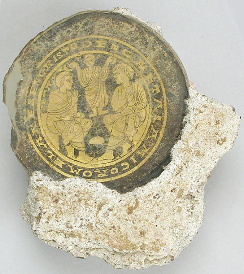 Bowl Base with Christ Giving Martyrs’ Crowns to Saints Peter and PaulRoman or Byzantine (probably ma