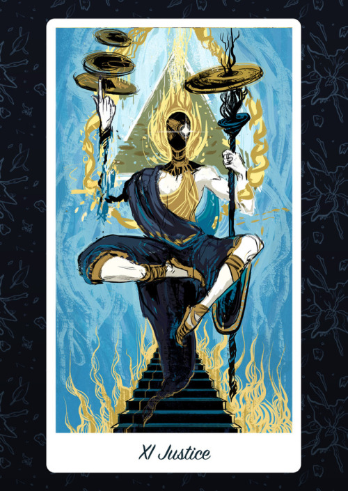 lubankotarot:  XI - Justice  New card! I may make edits for print later, but I’m calling 