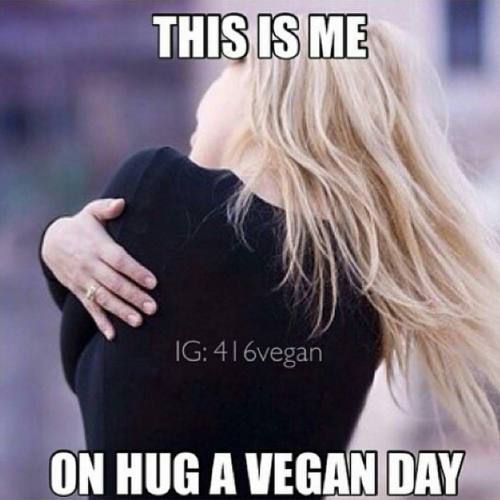 when youre the only vegan you know @416vegan ・・・ &ldquo;Today is a hug a vegan day. Enjoy the embrac