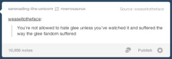 gleek4snix:  The notes though. I don’t think there’s any fandom that hates their show more than Gleeks… 
