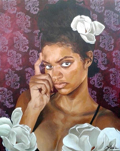 fyblackwomenart:  Black Magnolia by Christen Austin