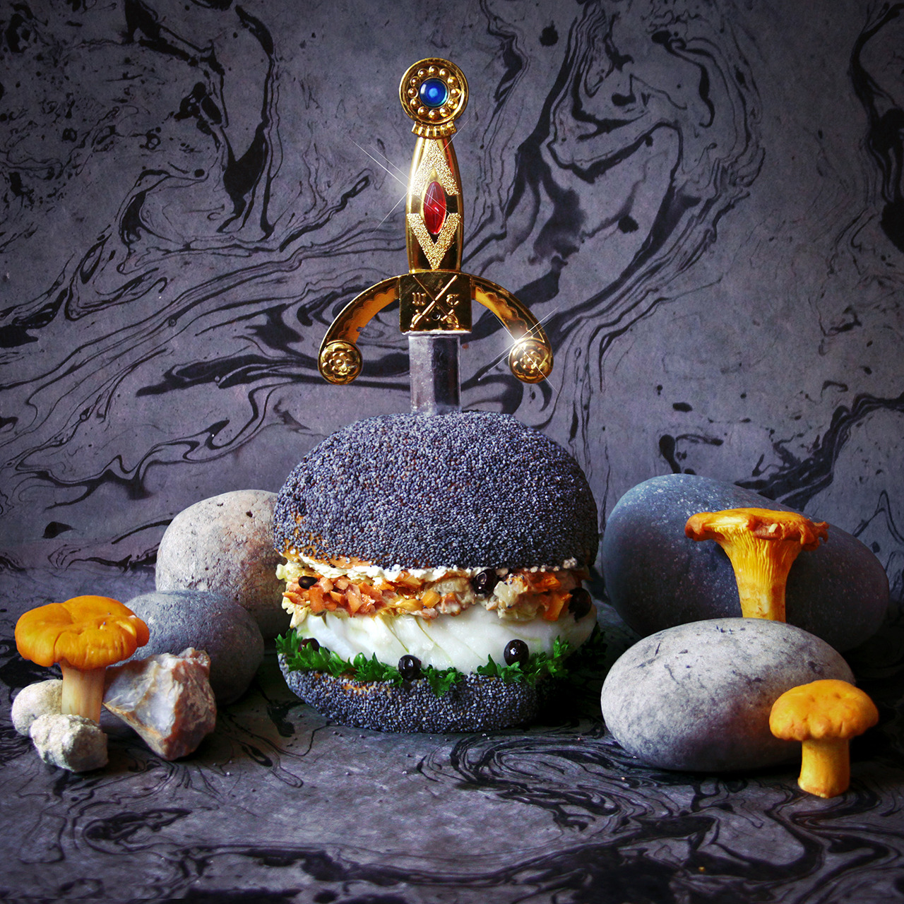 foodrepublic:  This wild burger art is actually edible. 