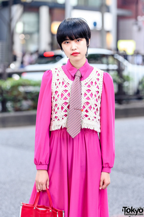 tokyo-fashion: 21-year-old Japanese freelance model Yuuka on the street in Harajuku. She’s wearing a
