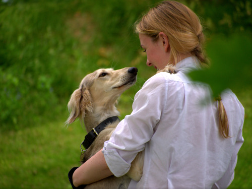 christineheggli: My lovely daughter and our Saluki Khira  <3www.gillberga-mohn.se/