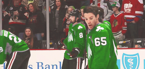 darthtulip:  3/16/14: Happy St. Patty’s Day from the Chicago Blackhawks (X) 