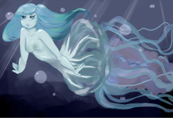 gh0uliette:  My jellyfish girl for mermay! 