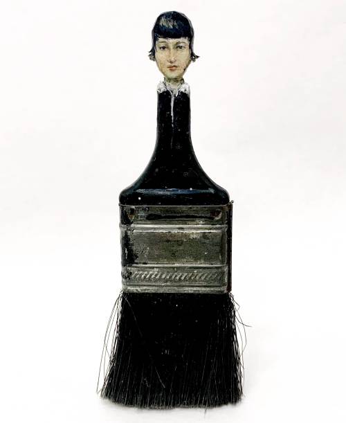 Sculptural Portraits Revive Used Paintbrushes with Social Commentary and Historical Details