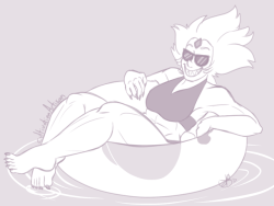 cultivationartisan: Warmup from the stream. @kibbles-bits White Diamond going for a nice lazy river ride. 