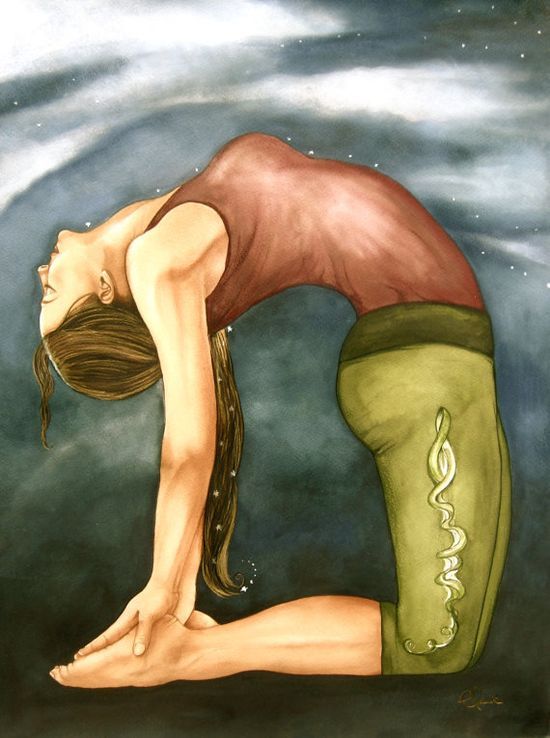 theyogamentor: Camel Pose Yoga Art