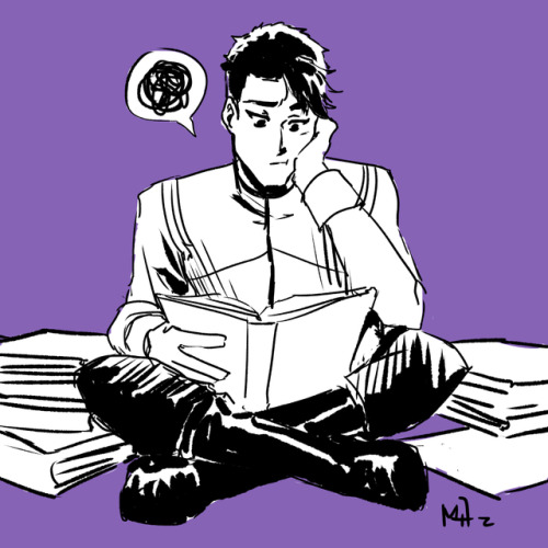 mitz0: Cadet Shiro hitting the books.