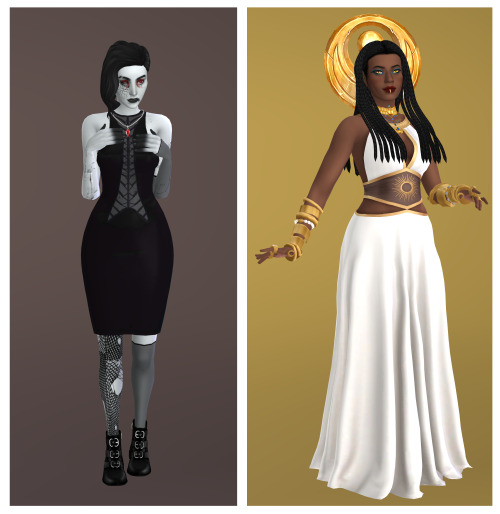 Simstober / Witchtober Day 11 - Superstition / Ancient RuinsBroken Mirror: Dress, Shoes, Tights, Nec