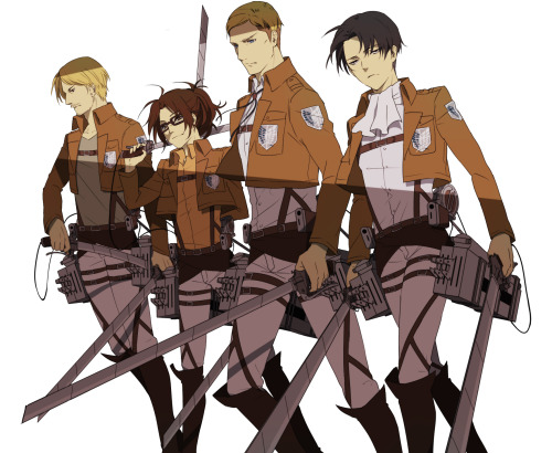 shingekinopantsu:  reiner—braun:  調査兵団アダルト組 by ばーにゃ  