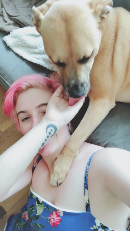 I saw Rosie today. It was a morning full of bitey kisses.  Her signature move is “lick, lick, CHOMP”