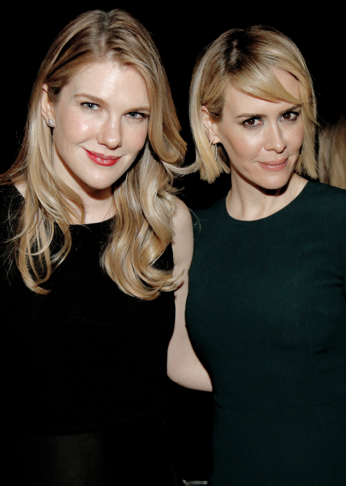 sarahpaulsondaily:Lily Rabe & Sarah Paulson || An Evening with the Women of American Horror Stor