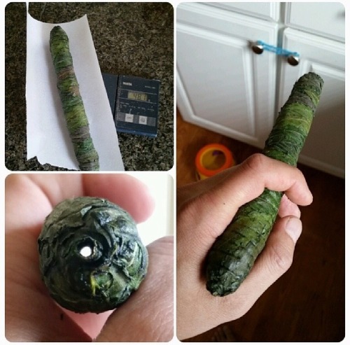 thatshelladopetv:  Cannagar. Weed topped with oil, hash, kief, then wrapped with marijuana leaves.