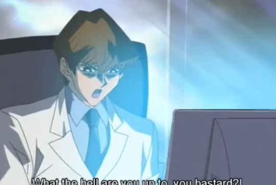 hawthie:  a-weird-rusted-android:  I was watching episode 200 of DM and there’s this scene where Bakura kidnaps Mokuba and tells Kaiba to duel him and Kaiba is pretty annoyed Then Bakura hangs up or whatever and Kaiba does this: He takes off his tie