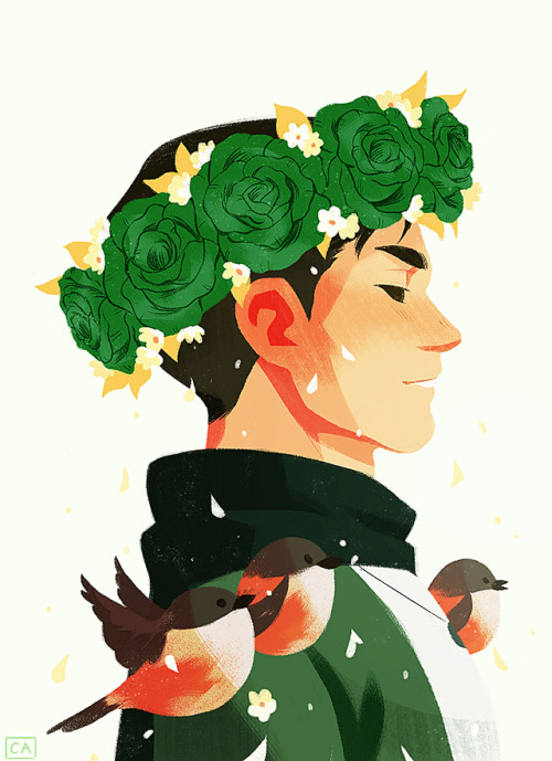 eychristine:  bloom been obsessed with the idea of drawing them with flower crowns ever since seeing young viktor with one, this SHOW //// edit: made flower crowns for otabek and yurio! *0*)/ prints & stickers are available for pre-order ! 