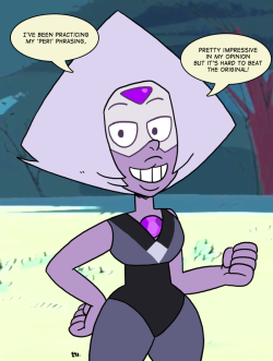 eyzmaster:  Steven Universe - Amethyst 07 by theEyZmaster Everybody was Peridot shapeshifting-Those gems were fast as lightning!   &lt;3 &lt;3 &lt;3