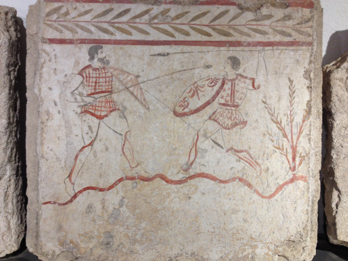 didoofcarthage:Tomb paintings from the National Archaeological Museum of Paestum. 