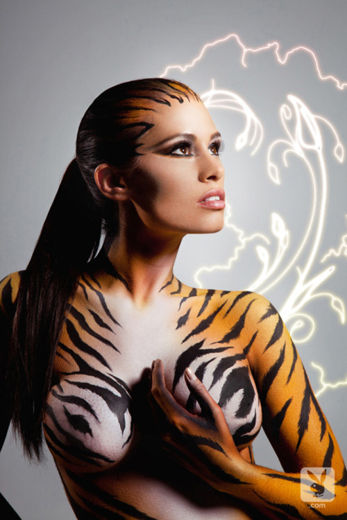 legendarybeauties:  ANIMAL ISTINCTS In the summer of 2012, Playboy Magazine and Pert Plus joined forces for one of the hottest ad campaigns around. For this were involved:  Leanna Decker - Leopard   Sascha Aleksander - Zebra   Christina Renee - Tiger