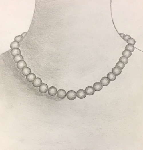 Pearl Necklace in Graphite, 2D Work Element: Value Principle: Unity