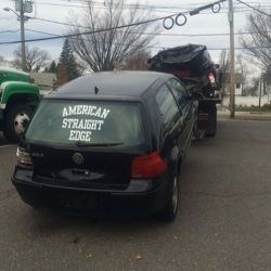 Goodbye, old friend. 😥😪 #vw #golf #rip #edgemobile #foreverinourhearts #thegooddieyoung #adventurestoeverystate