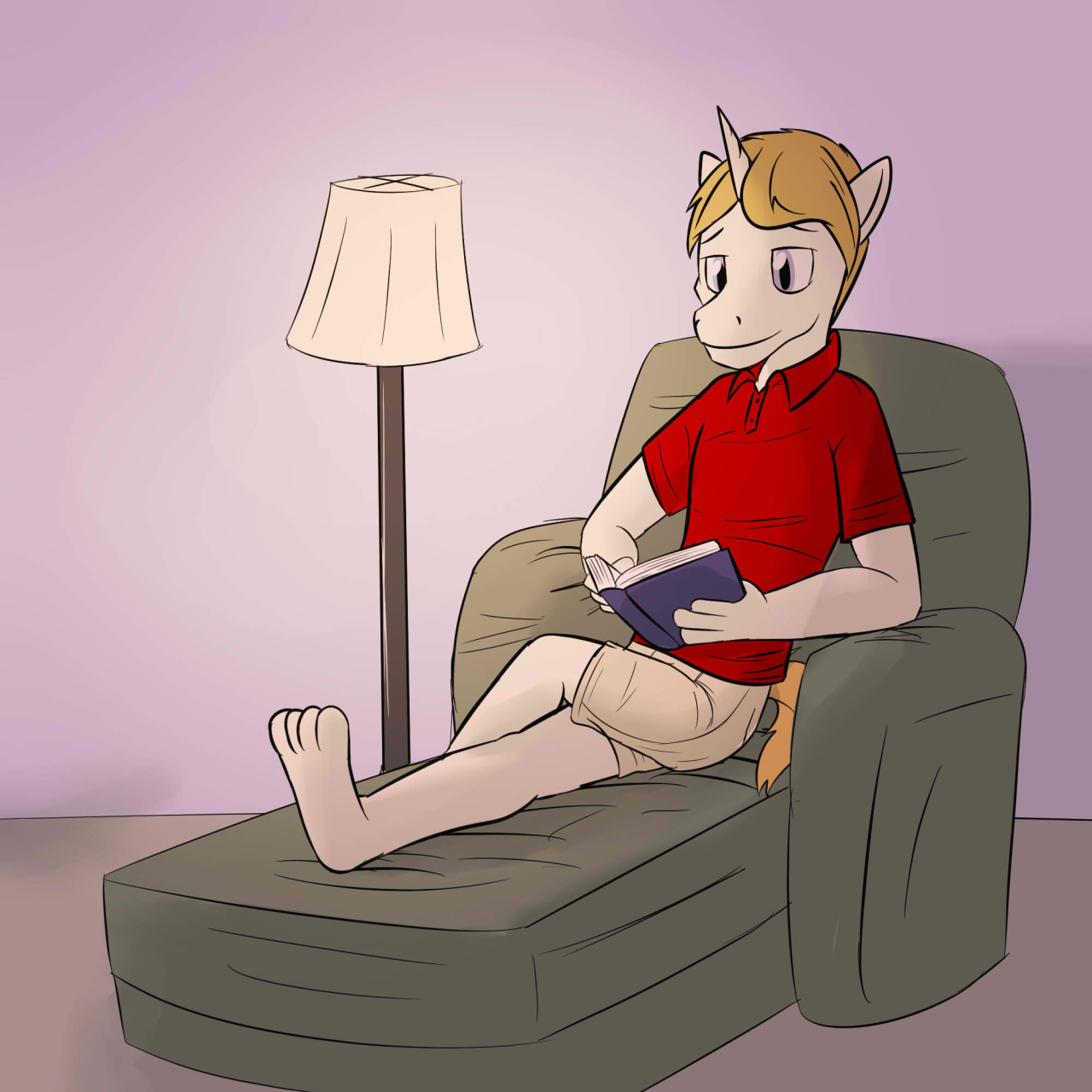 Noble relaxing and reading a nice book.